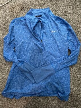 Nike Blue Heather Half-Zip Performance Top